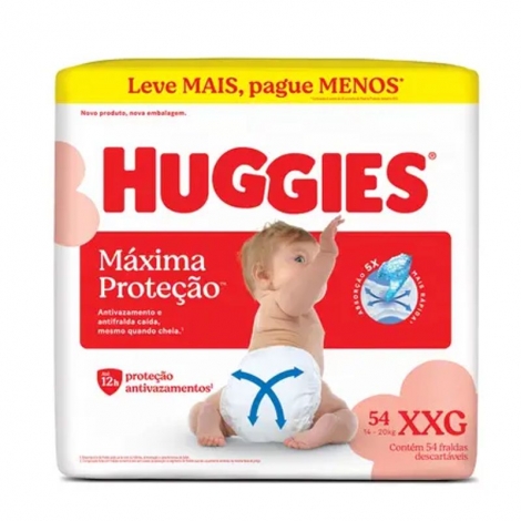 Fralda Descartável Infantil Huggies Supreme Care XXG Pacote 54 Unidades