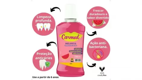 Carmed Enxaguante Bucal 250Ml Melancia