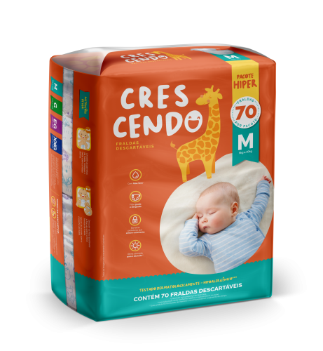 Fralda Crescendo Mega M 70 Unidades