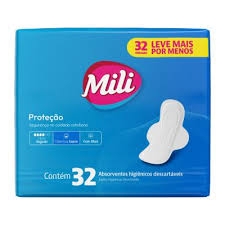 MILI ABSORVENTE PROTECAO TOTAL SUAVE COM ABAS x 32