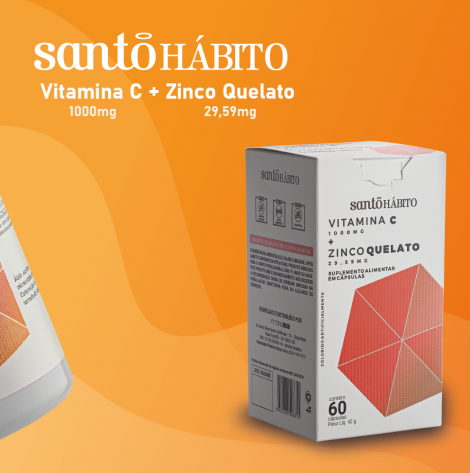 Suplemento Vitamina C + Zinco C60 Caps Santo Habito