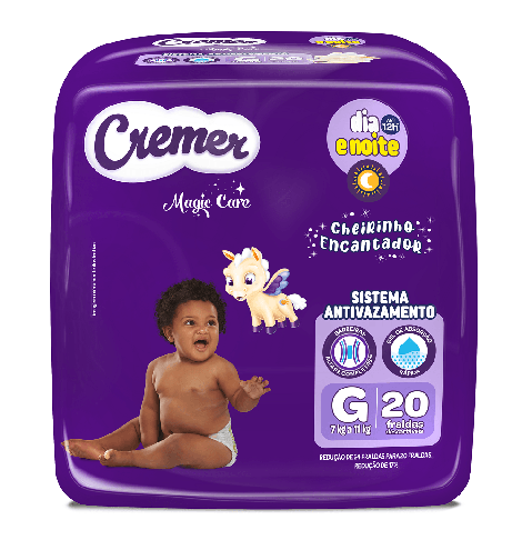 Fralda Cremer Dia e Noite Magic Care Jumbo G 20Un