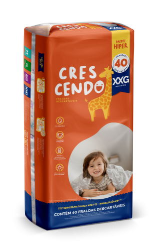 Fralda Crescendo Mega Xxg 40Un