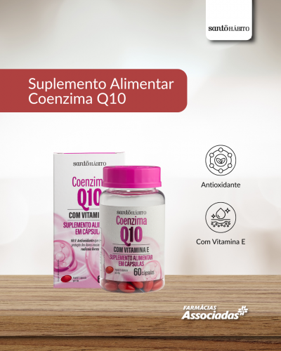 Suplemento Coenzima Q10 + Vit E C60 Caps Santo Habito