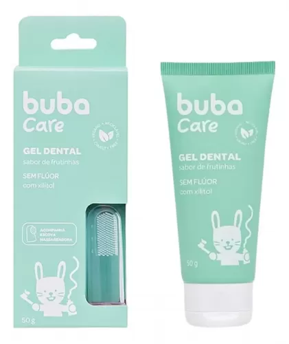 Gel Dental sem Flúor 50g + Escova Massageadora Buba Care