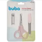Buba Kit Manicure com tesoura, lixa e cortador de unha azul ou rosa unidade