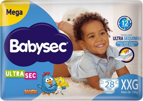 Fralda Babysec Ultra Sec Galinha Pintadinha XXG 28 Unidades