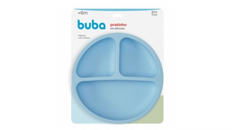 Pratinho Buba Em Silicone Com Ventosas Azul