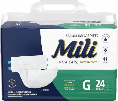 Fralda Mili Geriatrica Vita Mega G 24Un