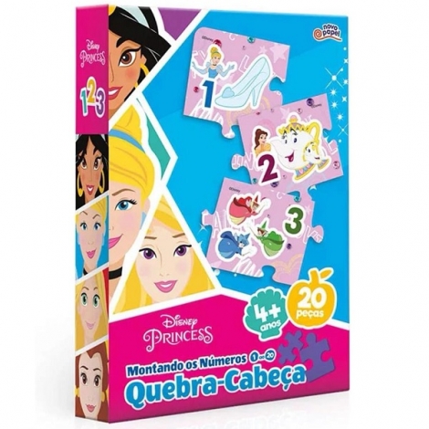 Quebra Cabeça Montando Numeros de 1 A 20 Princesas