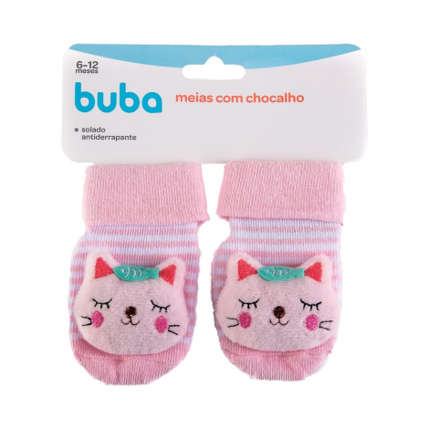 Meia Antiderrapante Com Chocalho De Gatinho Buba 12729