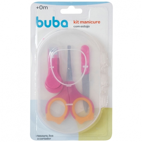 BUBA BABY KIT MANICURE BABY TESOURA + LIXA UNHA + CORTADOR DE UNHA + ESTOJO
