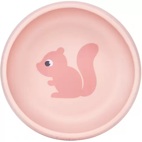 Bowl Em Silicone Com Ventosa Cloudy Esquilo Buba rosa