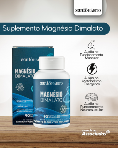 Suplemento Magnesio Dimalato 350Mg C90 Caps Santo Habito