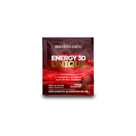 Suplemento Energy 3D Unique 60 Saches Sabor Guarana Santo Habito
