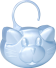 Porta Chupeta Baby Azul Perola