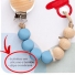 PRENDEDOR DE CHUPETA BUBA SILICONE E BAMBU AZUL