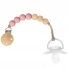 PRENDEDOR DE CHUPETA BUBA SILICONE E BAMBU ROSA