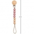PRENDEDOR DE CHUPETA BUBA SILICONE E BAMBU ROSA