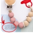 PRENDEDOR DE CHUPETA BUBA SILICONE E BAMBU ROSA