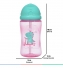 Buba Garrafinha com canudo Dino Patinete Rosa/verde 400mL